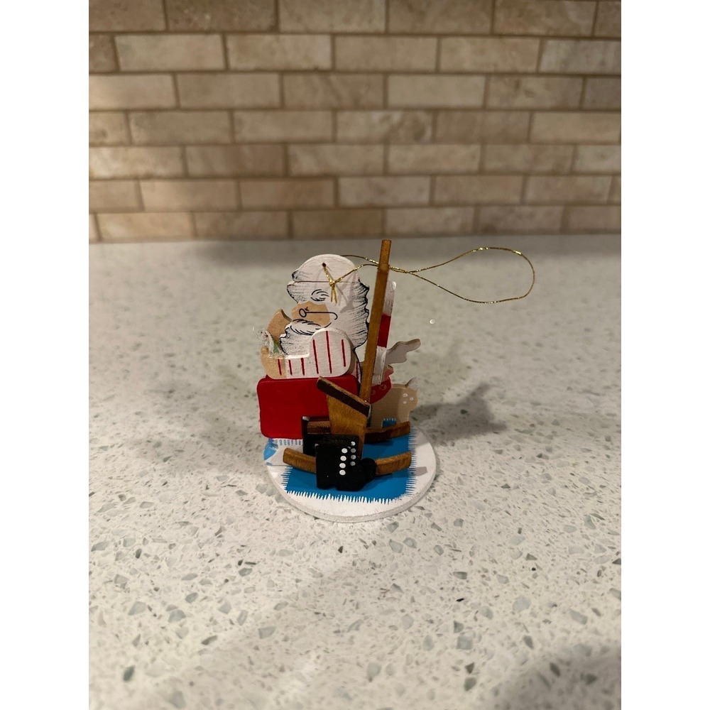 Rare Wooden Schmid Santa Ornament